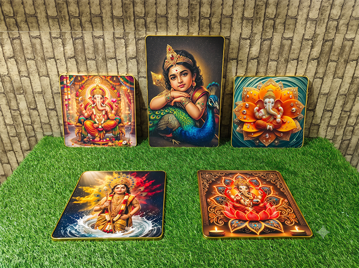 Gold Sleeve Hindu God Photo Frame