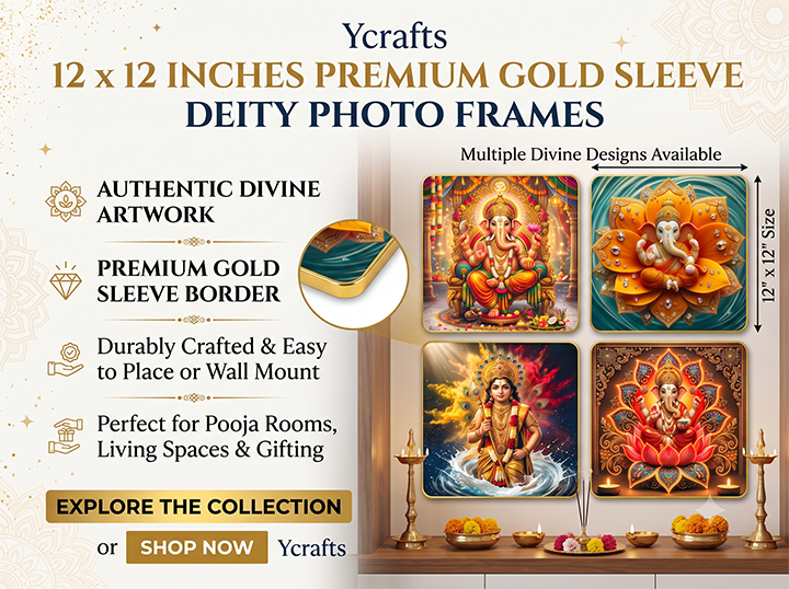 Gold Sleeve Hindu God Photo Frame
