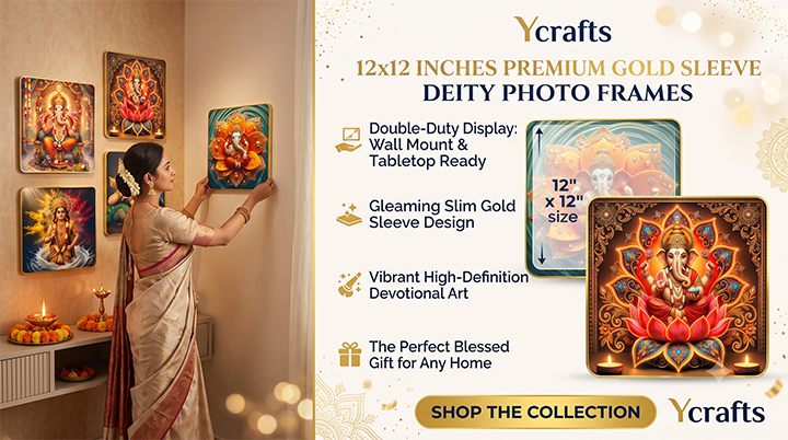 Gold Sleeve Hindu God Photo Frame